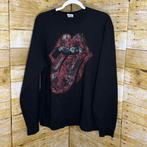 PORT & CO CONCERT CASUAL CLASSIC VINTAGE INSPIRED ROLLING STONE LOGO SWEATSHIRT - Picture 1 of 2
